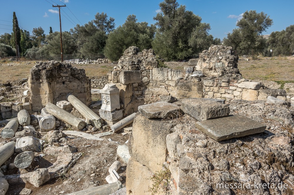 Unsortierte Reste im offenen Teil der Ausgrabung, Gortys, Kreta