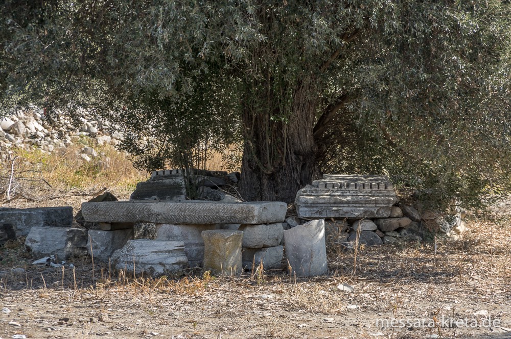 Unsortierte Reste im offenen Teil der Ausgrabung, Gortys, Kreta