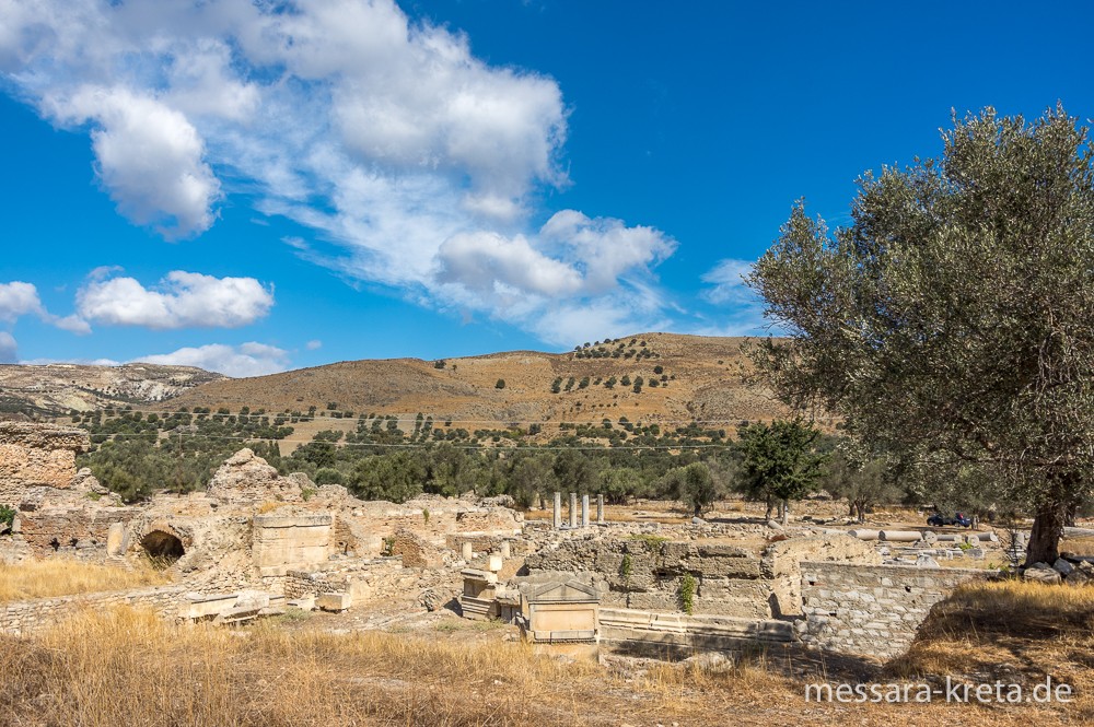 Im offenen Teil der Ausgrabung, Gortys, Kreta