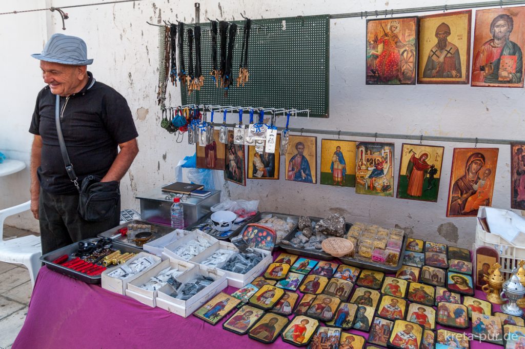 Symbolbild: Käufliche Heiligkeit auf dem Markt von Tymbaki, Südkreta