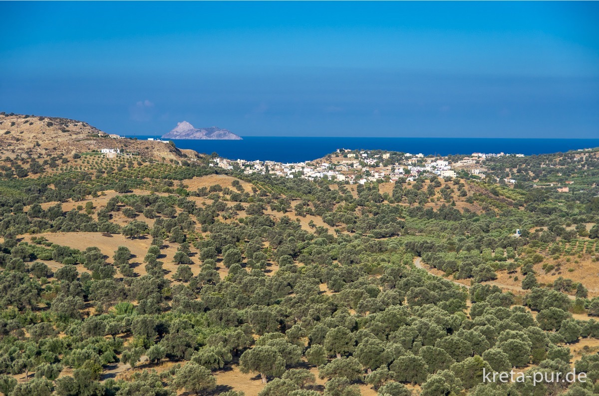 Kreta - Blick über die Messara auf das Meer