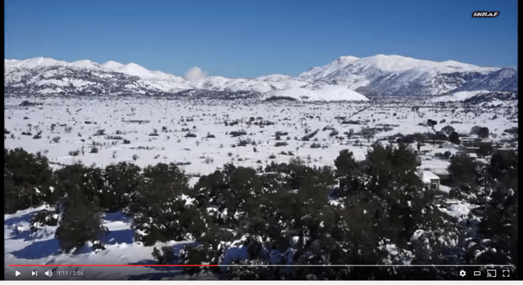 Screenshot Video Lassithi Kreta im Schnee